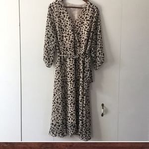LOFT Outlet animal print wrap dress, XL